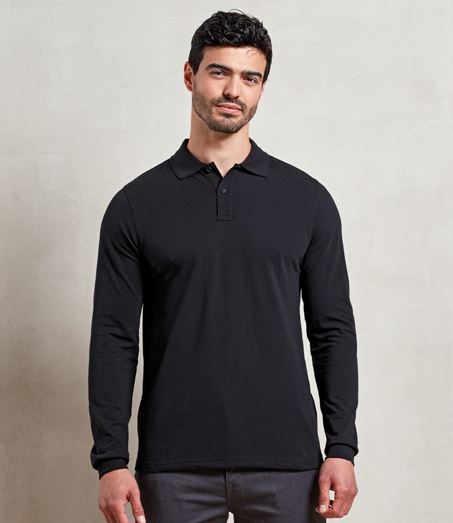 Essential Unisex Long Sleeve Polo Shirt Premier PR997