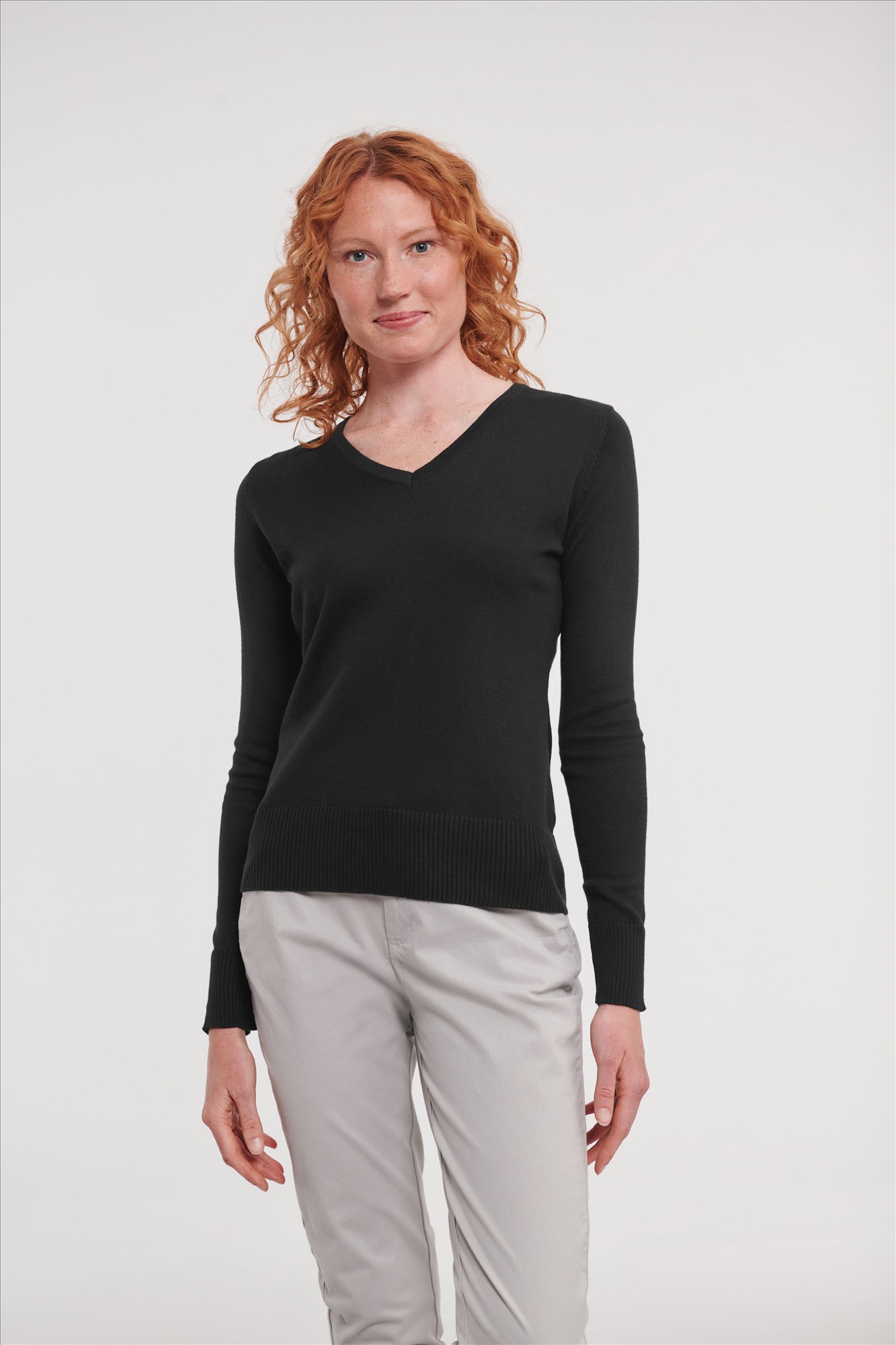 Russell Ladies V-Neck Knitted Pullover Russell 9710F