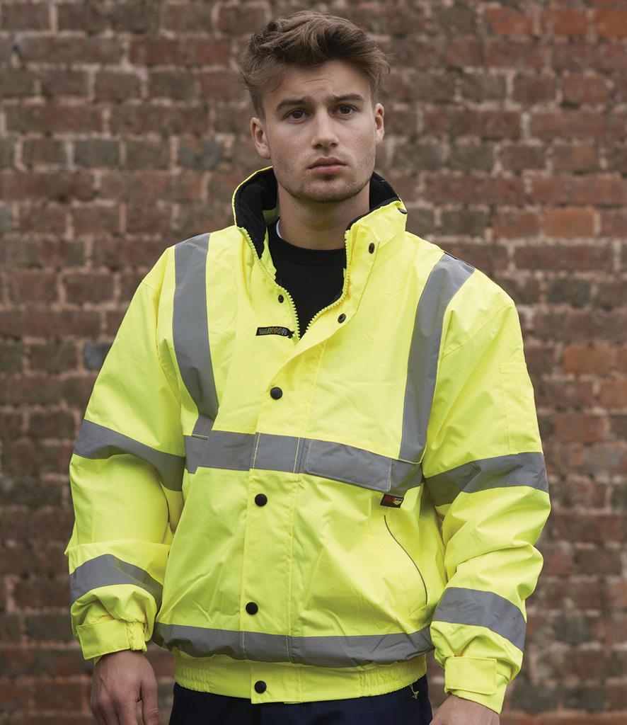 Hi-Vis Fleece Lined Bomber Jacket Warrior WR006